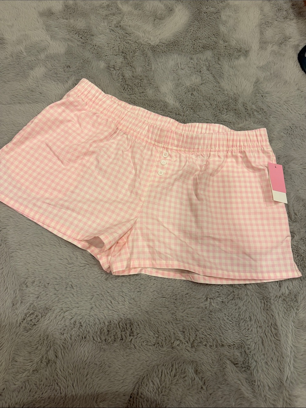 Large Pink Gingham Cotton Sleep Shorts - Women’s Intimates Zoe & Liv